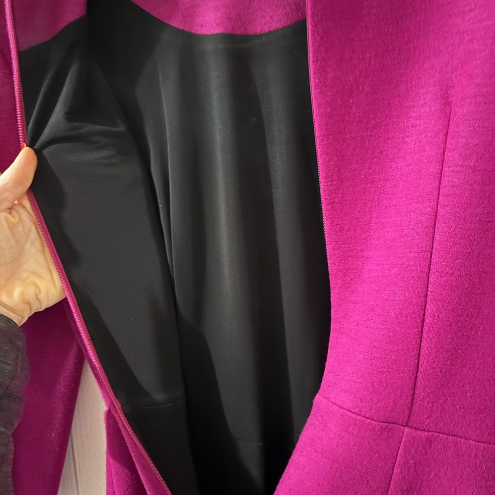 🏴󠁧󠁢󠁥󠁮󠁧󠁿Fold of London Fuchsia Virgin Wool Midi Dress - Picture 7 of 11